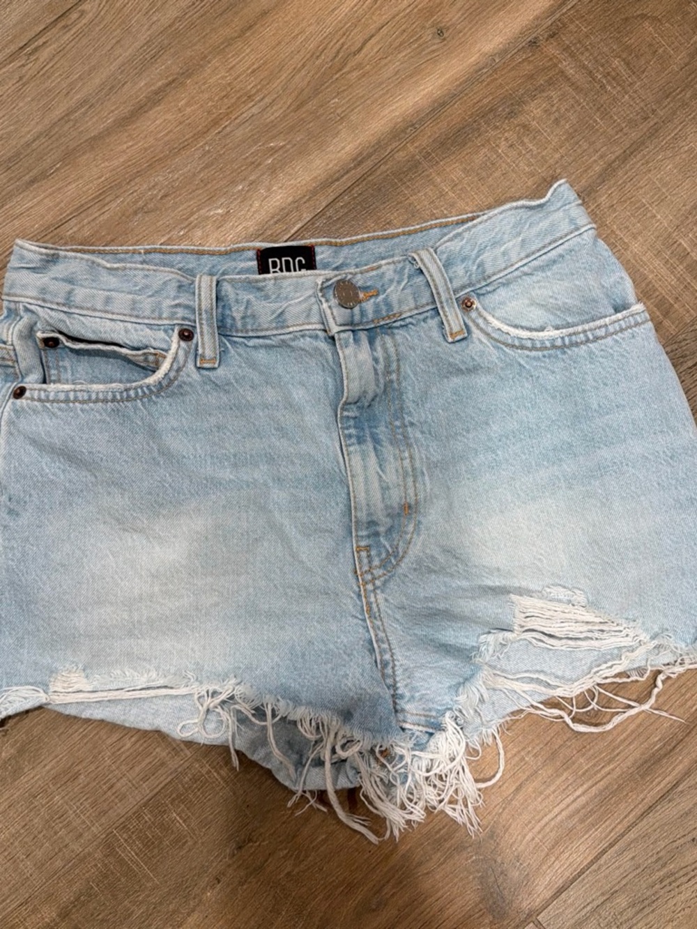 BDG Light Wash Distressed Jean Shorts